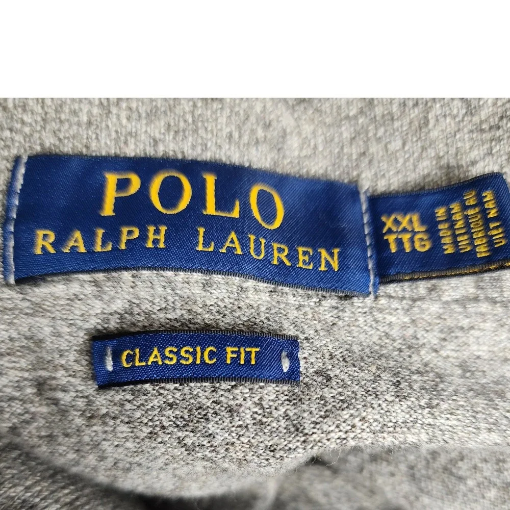 Polo Ralph Lauren Mens XXL Grey‎ Heathered Cotton Classic Fit Polo Shirt 3657